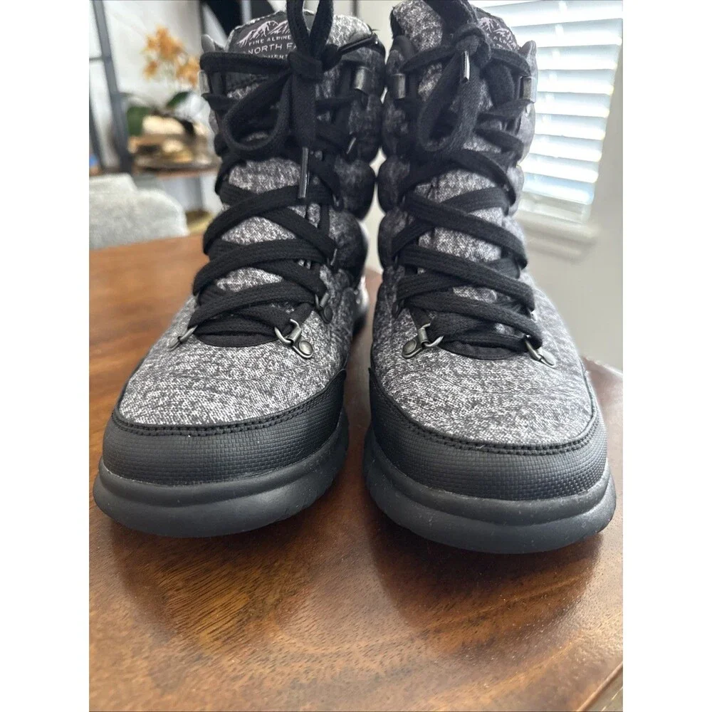 The North Face ThermoBall Lace II Women's 8 Gray Black Snow Boots Casual Outdoor